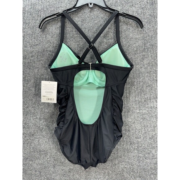 Athleta Twister Swimsuit One Piece Womens 36 B/C Black Underwire Ruched Side NEW - Picture 4 of 11